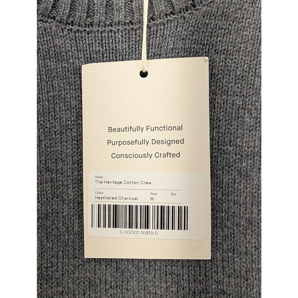 NWT Everlane The Heritage Cotton Crew in Charcoal Heather size Medium - Picture 6 of 8